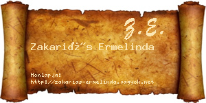 Zakariás Ermelinda névjegykártya